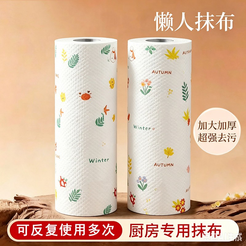 一次性干湿两用厨房抹布去污吸水
