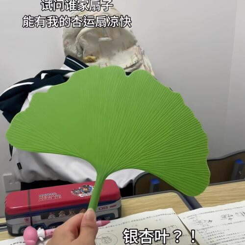 扇子夏天凉快耐用大号加厚银杏叶