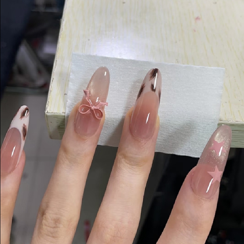 纯欲豹纹法式蝴蝶结猫眼手工穿戴
