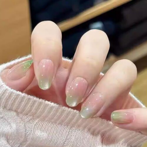 COLORHER绿色渐变短款穿戴甲