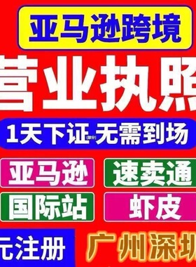 跨境电商公司注册亚马逊TEMU营业执照代办理报税速卖通希音TK抖音