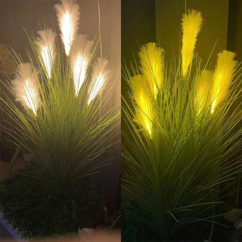 led芦苇灯户外防水高仿真发光蒲苇草工程亮化景观茅草插地小品灯