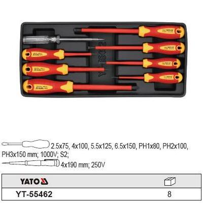 易尔拓原装进口8件套绝缘螺丝批组套螺丝批托盘套装YT-55462