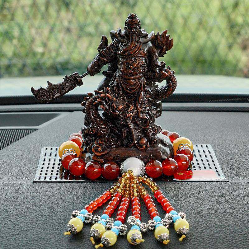 汽车内饰摆件2022新款招财关公神像高档车载雕像中控台车上装饰品