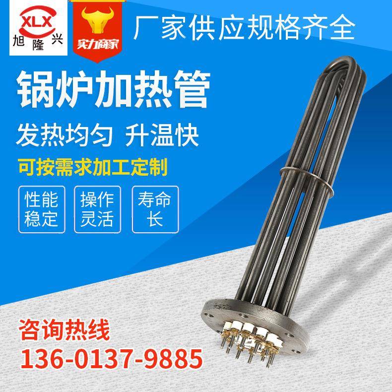 供应厚壁电锅炉电热管全不锈钢电加热管蒸汽发生器电加热配件380v