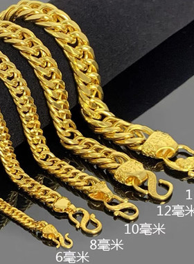 卡纯诗金店同款沙金仿真金马鞭手链老板链男女新款轻奢高级感手串