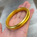 金店同款 古法传承沙金镯子泥鳅背素圈手镯女仿真实心镯子首饰结婚