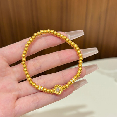 金店同款沙金仿真金六字真言手链女新款轻奢小众高级感首饰送女友