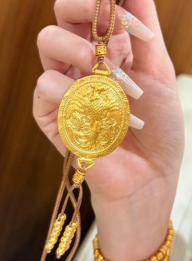 金店同款传承沙金凤凰于飞吊坠