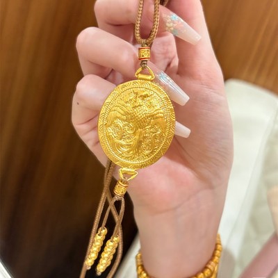 金店同款传承沙金凤凰于飞吊坠