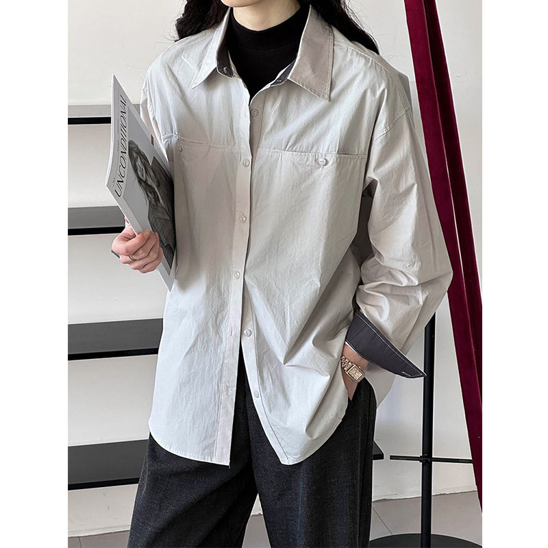 橘芷春季长袖衬衫女款感设计感衬衫外套上衣新款837-1