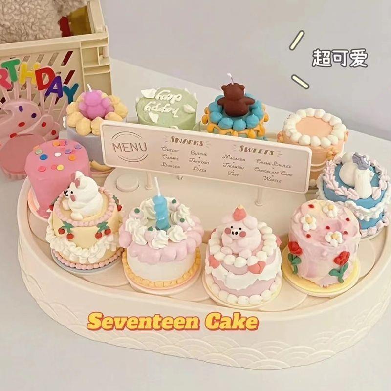 网红纸杯蛋糕自动旋转音乐甜品台家用可爱生日小蛋糕转转甜品机