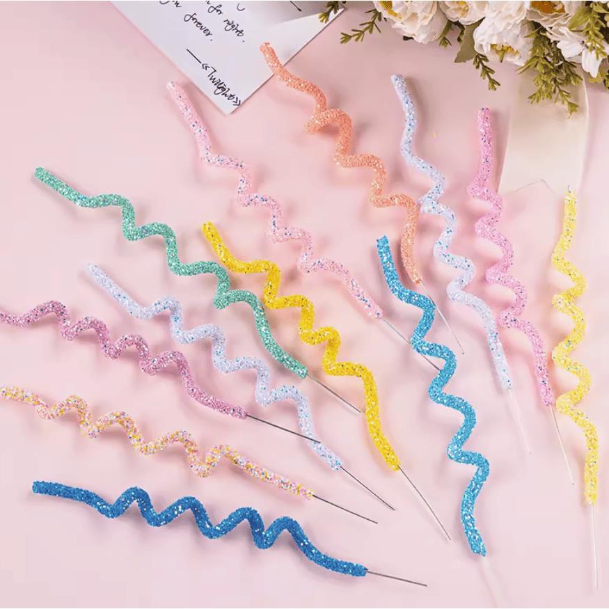 网红烘焙蛋糕装饰彩色DIY可塑性软条线插件生日派对扭扭棒装扮