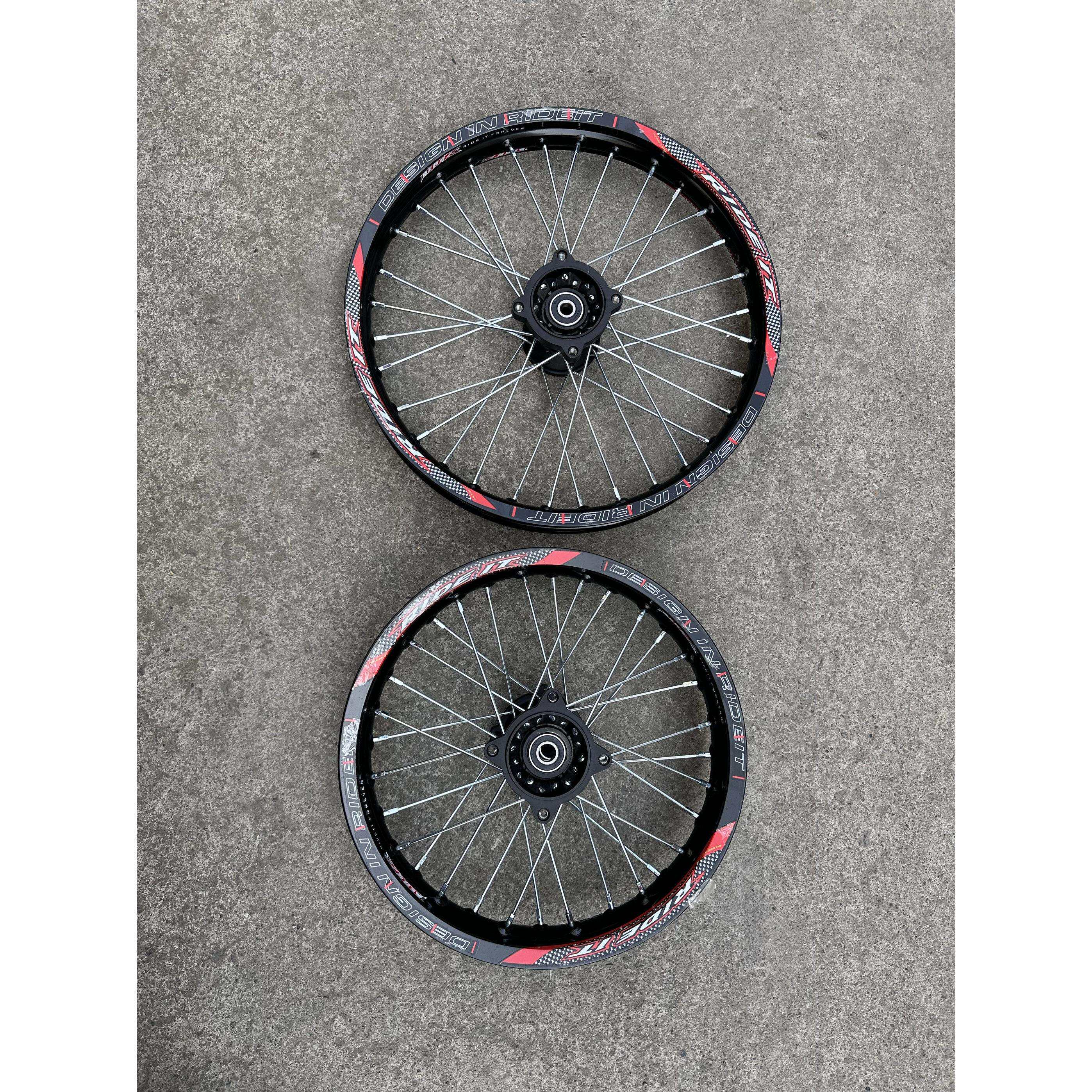 越野摩托车高赛轮子铝合金轮毂轮胎70/100-17寸90/100-14寸铝轮圈