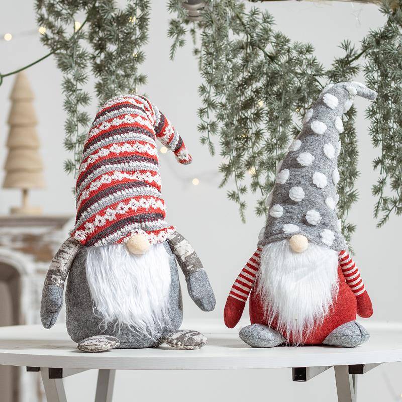 圣诞鲁道夫摆件配重玩偶圣诞节无脸地精公仔长胡须圣诞树下装饰