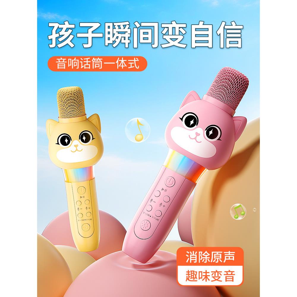 无线儿童话筒音响一体回声麦克风唱歌机宝宝小女孩玩具扩音卡拉ok