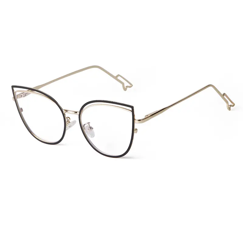 新款时尚超轻金属素颜近视眼镜平光镜女款防蓝光大眼框度数