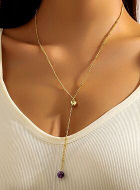 欧美项链y字形毛衣链加长蜜蜂吊坠项链气质长款Y形项链女