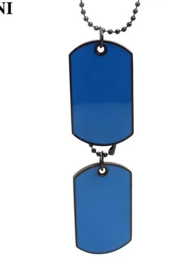 ！潮男欧美夜店双牌 大兵牌 狗牌 长款毛衣链项链