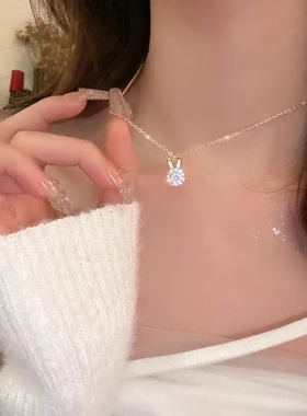韩国新款锆石结项链轻奢设计时尚锁骨链ins清新简约项饰