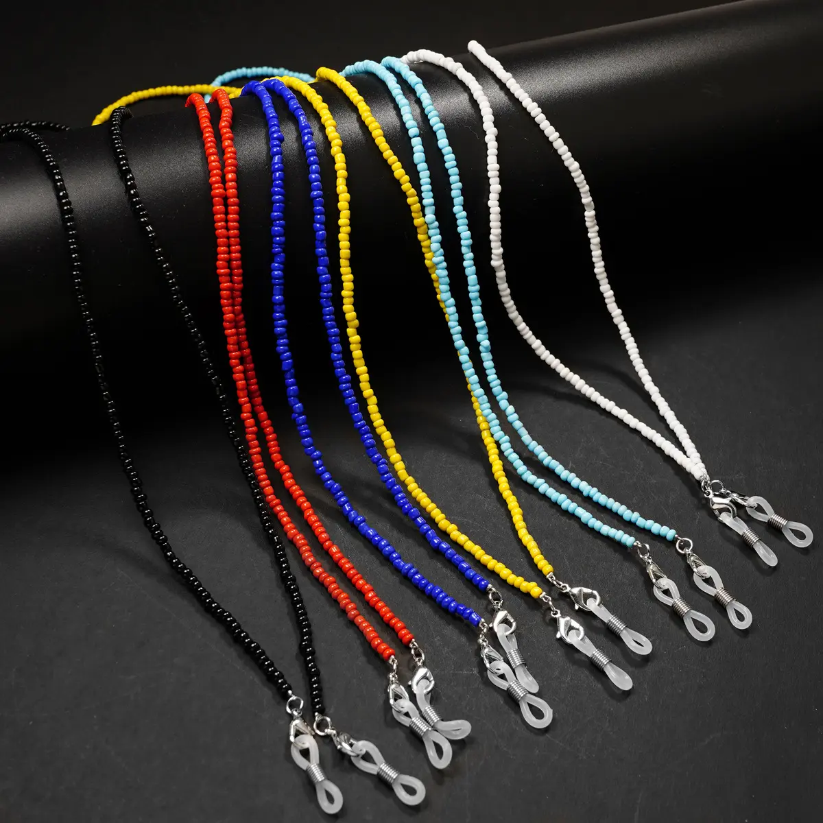 欧美口罩链彩色串珠链 眼镜链 脸口罩绳波西米亚米珠