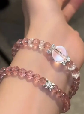 锆石圆球草莓晶手链串珠新中式复古气质手串轻奢高级感饰品女