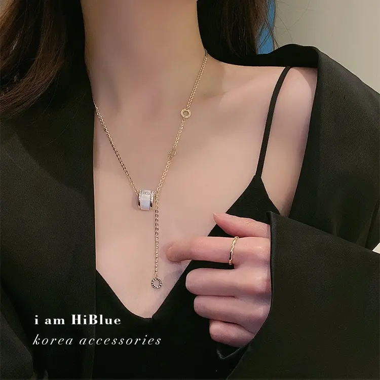 韩国东大门石小蛮腰项链项链ins冷淡风新款项链美锁骨链