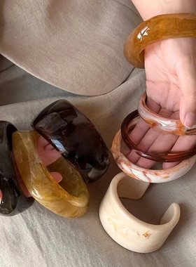 不规则宽边手镯女美拉德简约复古手环小众独特设计新款潮手饰