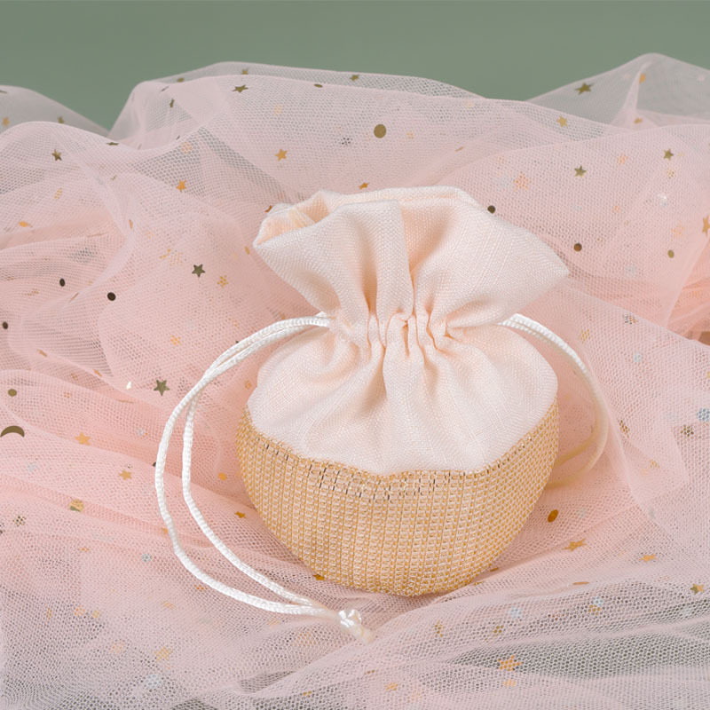 新款创意抽绳涤纶束口糖布袋 结棉布帆布袋子 结婚礼物糖果袋