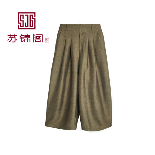 秋季加厚新款羊毛桑蚕丝厚直筒裤