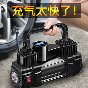 小轎車打氣泵輪胎高壓充氣泵60杠大功率12v 雙杠車載充氣泵便攜式