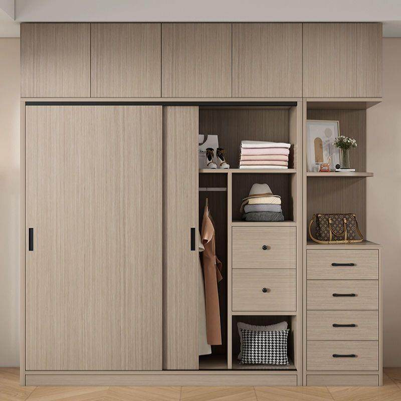 实木衣柜衣柜家用卧室推拉门杉木大衣橱小户型出租屋经济型收纳柜
