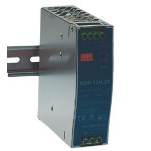 MW明伟全系列开关电源NDR-120-24薄型导轨安装电源12-48V供应器