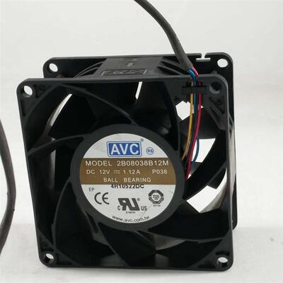 议价原装AVC2B08038B12M80388CM1.12A12V四线PWM温控加压风扇