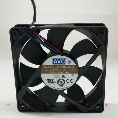 议价AVCDATA1225B2X12025DC12v0.27A12CM/厘米3线交换机散热风扇