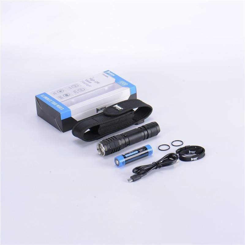务本TO46R强光小手电筒1000流明三颗灯珠锂电池充电便携灯E10通用