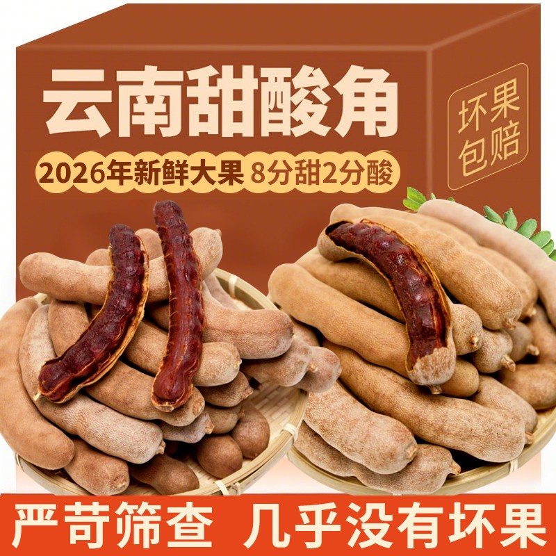 甜酸角新鲜大果正宗云南酸角甜角罗望子高膳食纤维零食宝藏零食