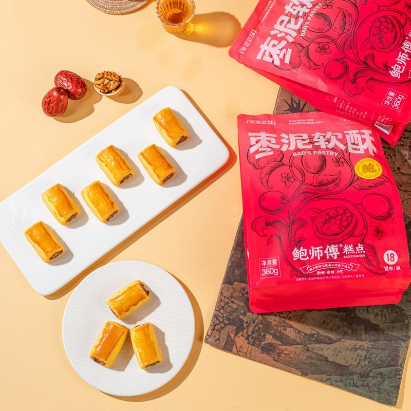 鲍师傅枣泥软酥 360g/袋/18枚