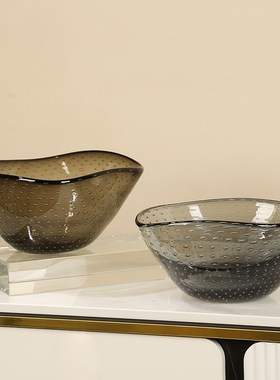 轻奢琉璃气泡果盘大师手作艺术品客厅酒店样板间玄关桌面茶几摆件