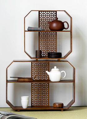 茶具博古架竹艺茶壶摆件紫砂壶架子大小型式桌面摆放小置物重竹