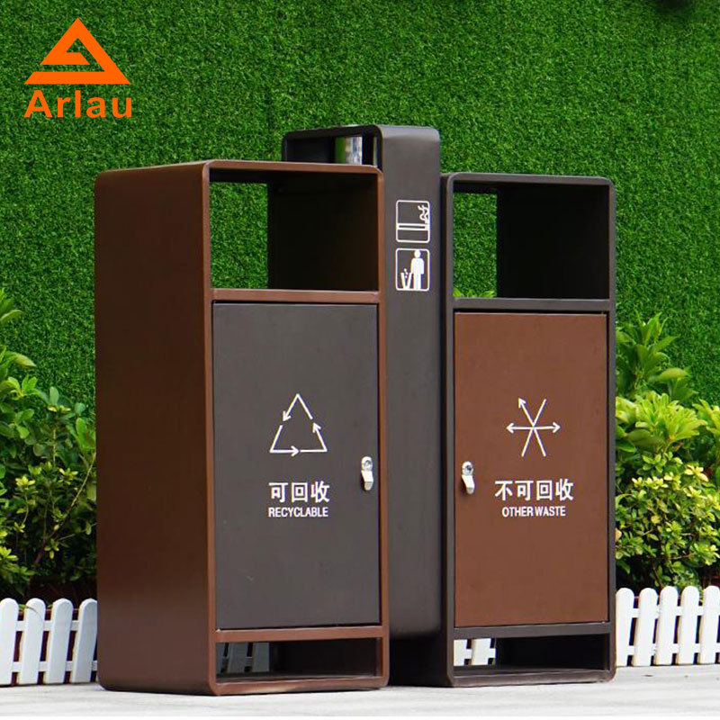 户外不锈钢垃圾桶单桶金属垃圾桶分类垃圾箱多色选择