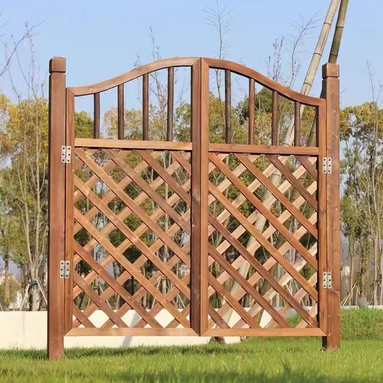 防腐木栅栏花围栏室外户外菜园庭院网格护栏小花园木门栅栏门定制