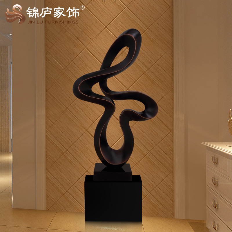 抽象雕塑落地摆件简约现代酒店客厅书房家居软装饰品工艺品摆设