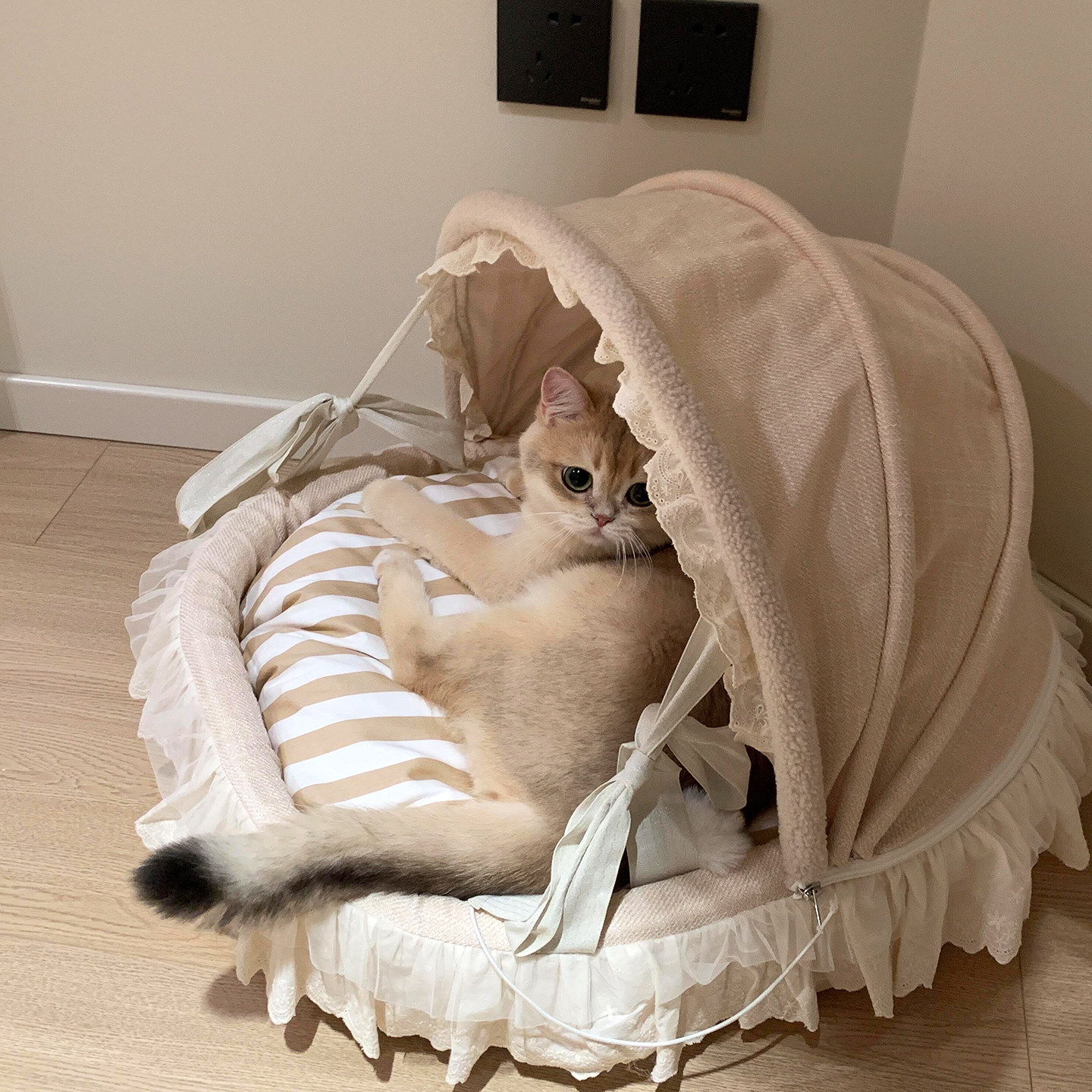 摇篮猫窝冬天保暖封闭式可拆洗安全感猫别墅中小型犬狗窝四季通用