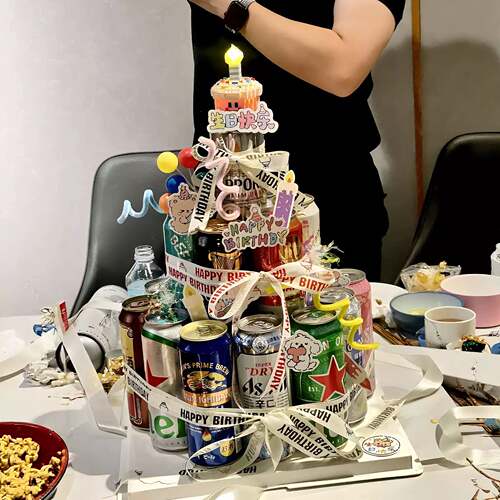 啤酒蛋糕DIY材料包生日奶油丝带