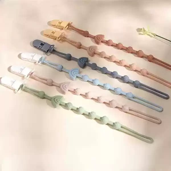 婴儿安抚奶嘴防掉链硅胶牙胶玩具