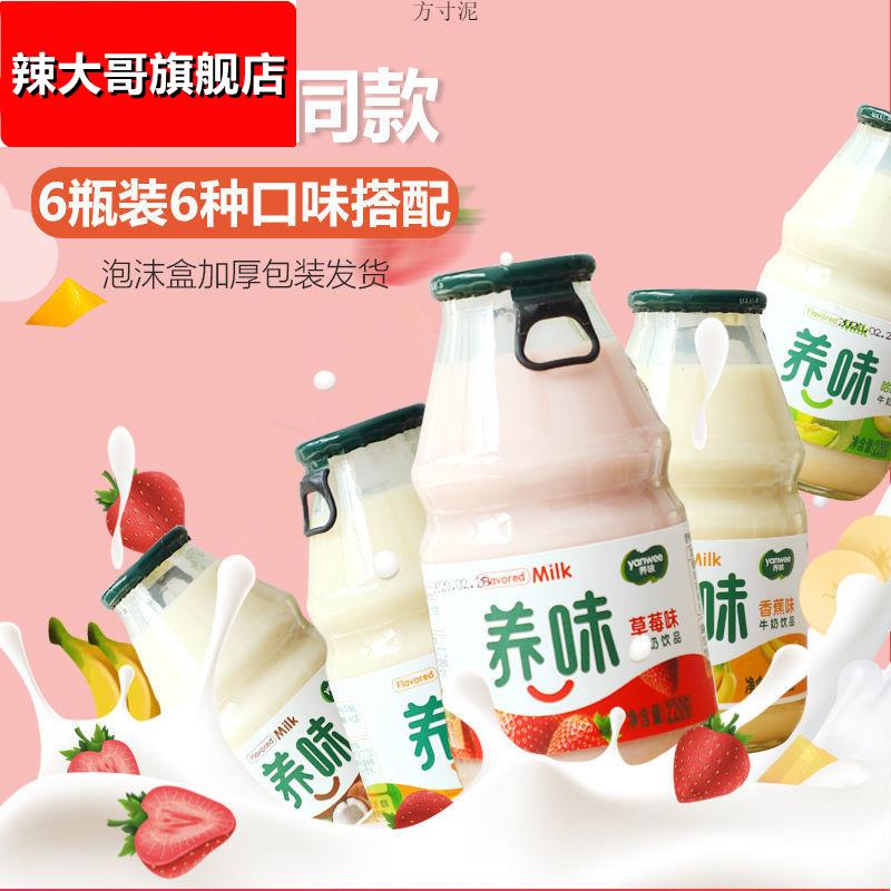 养味牛奶瓶装Yanwee莓香蕉早餐牛奶饮品儿童酸奶乳酸菌饮料网红厂