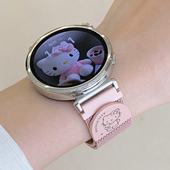 Oppo KLKL X2mini pro卡通猫咪链条腕带时尚 高级GT3简约FIT3 华为GT6 GT5手表KT猫可爱米兰尼斯磁吸表带GT4