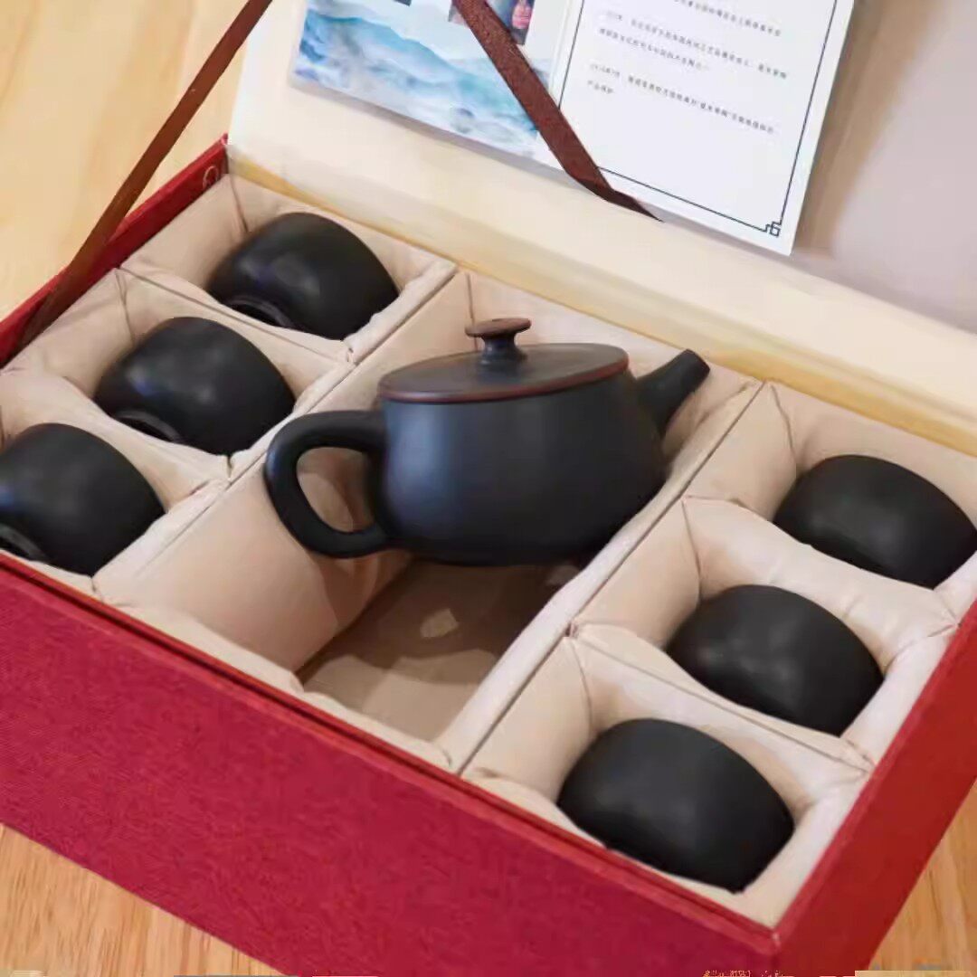 云南建水紫陶茶壶陶瓷单壶手工紫砂茶具一人用泡茶家用套装礼盒装