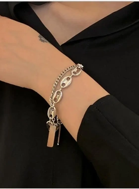 justine多种戴法猪鼻超酷项链手链耳环欧美锁骨链项链女